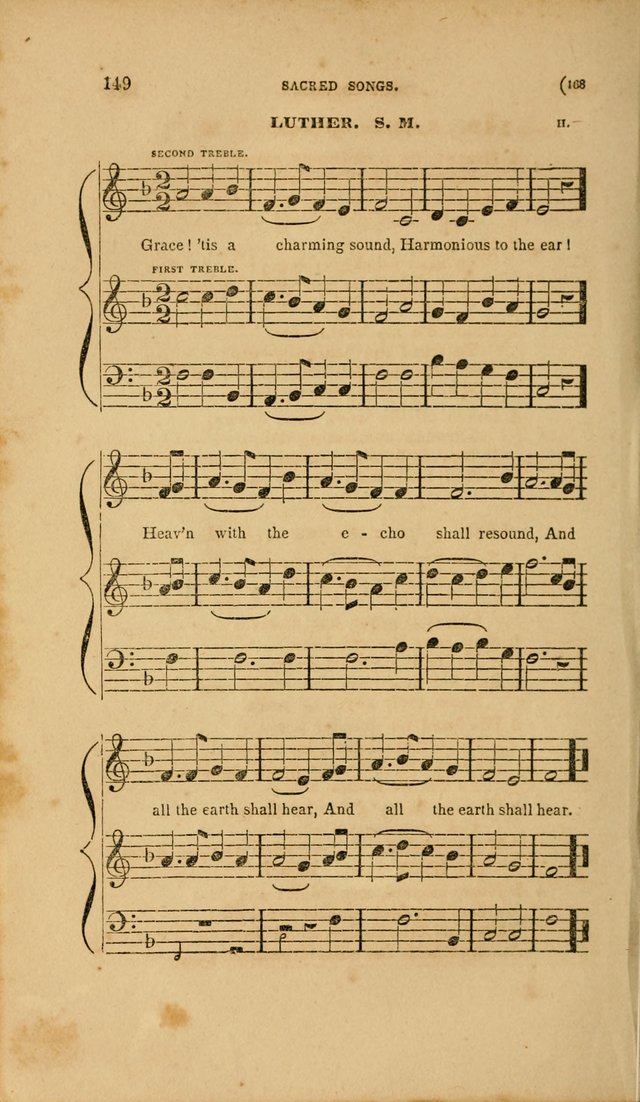 Sacred Songs for Family and Social Worship: comprising the most approved spiritual hymns with chaste and popular tunes page 168