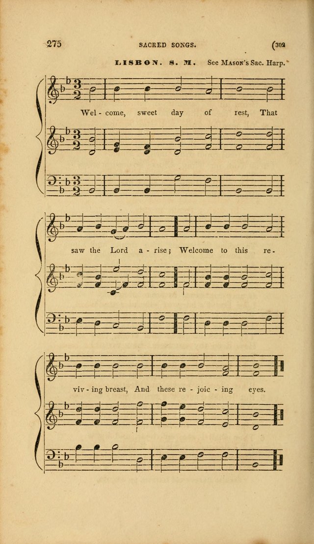 Sacred Songs for Family and Social Worship: comprising the most approved spiritual hymns with chaste and popular tunes page 302