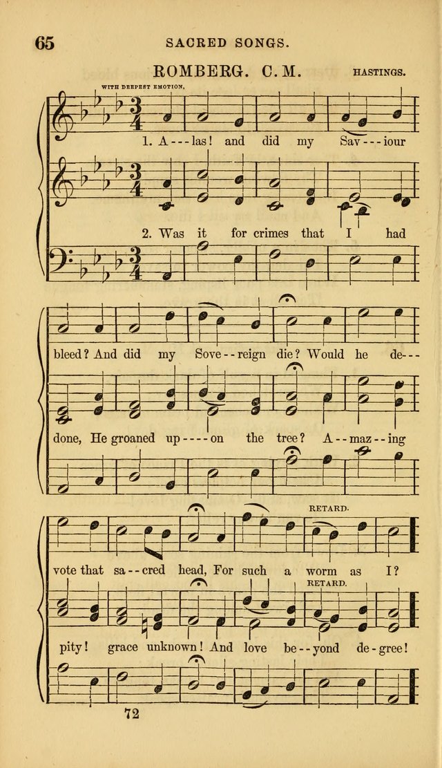 Sacred Songs for Family and Social Worship: comprising the most approved spiritual hymns with chaste and popular tunes ( New ed. rev. and enl.) page 72