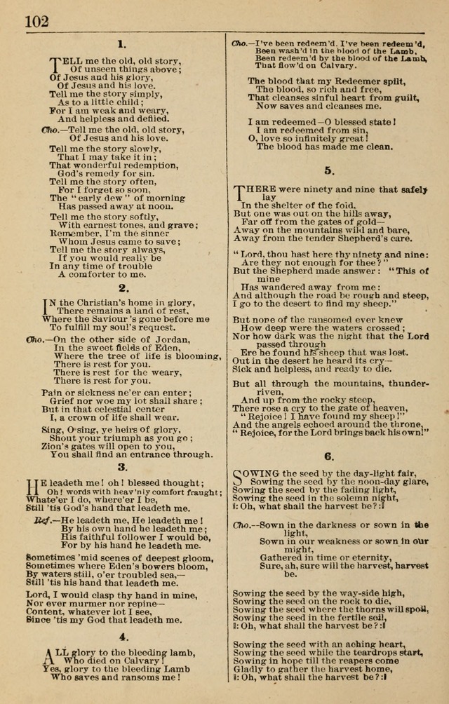 Spiritual Songs for Gospel Meetings and the Sunday School page 100