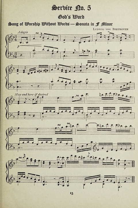 Services and Songs: for use in the Junior Department of the Church School page 13