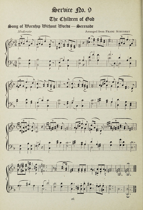Services and Songs: for use in the Junior Department of the Church School page 26