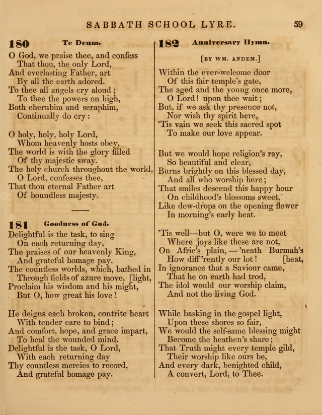 The Sabbath School Lyre: a collection of hymns and music, original and selected, for general use in sabbath schools page 59