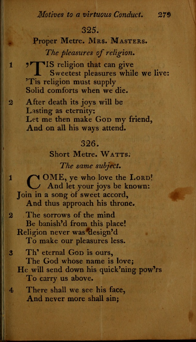 A Selection of Sacred Poetry: consisting of psalms and hymns, from Watts, Doddridge, Merrick, Scott, Cowper, Barbauld, Steele ...compiled for  the use of the Unitarian Church in Philadelphia page 279