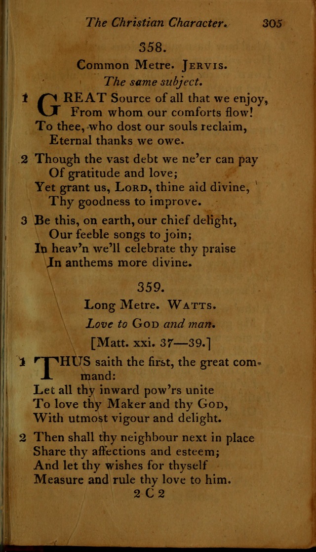 A Selection of Sacred Poetry: consisting of psalms and hymns, from Watts, Doddridge, Merrick, Scott, Cowper, Barbauld, Steele ...compiled for  the use of the Unitarian Church in Philadelphia page 305
