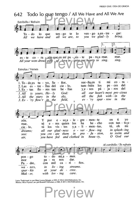 Santo, Santo, Santo: cantos para el pueblo de Dios = Holy, Holy, Holy: songs for the people of God page 978
