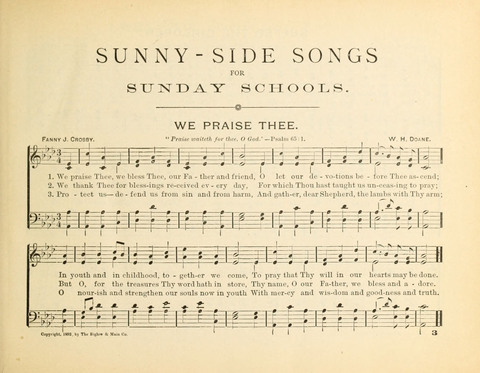 Sunny-Side Songs for Sunday Schools page 3