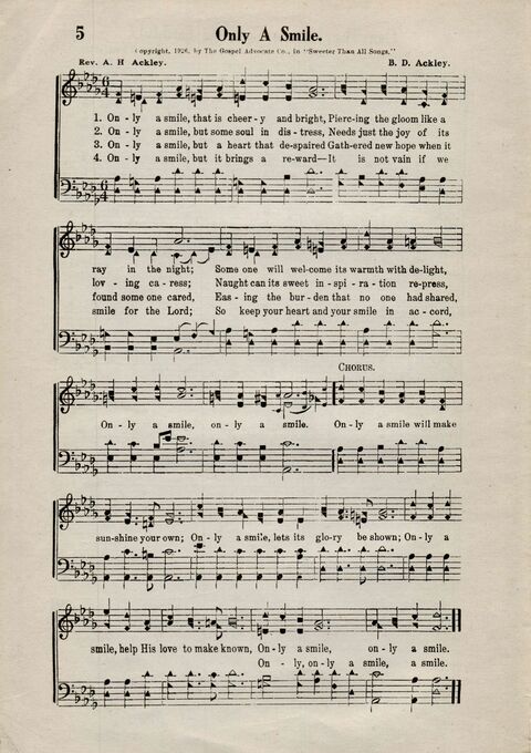 Sweeter Than All Songs: containing many new songs, a number of the popular songs of to-day, with many familiar hymns; for all occasions of Christian work and worship  page 4