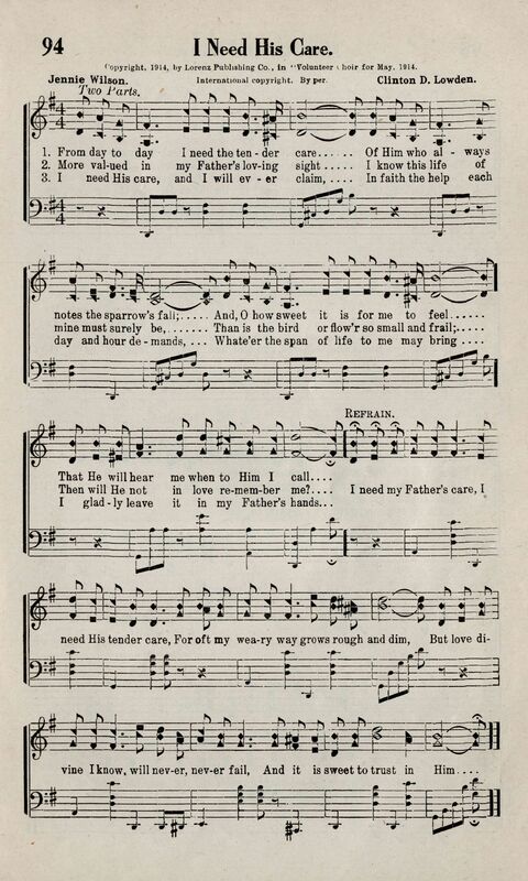 Sweeter Than All Songs: containing many new songs, a number of the popular songs of to-day, with many familiar hymns; for all occasions of Christian work and worship  page 85