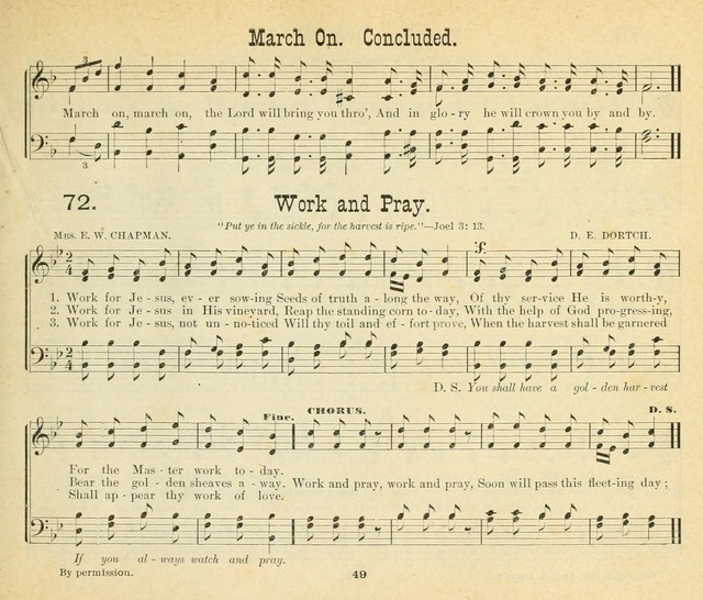 Songs of the Morning: a choice collection of songs and hymns for the Sunday school and other social services page 50