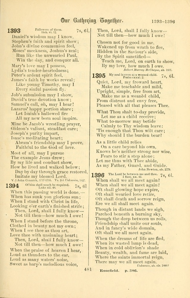Songs of Pilgrimage: a hymnal for the churches of Christ (2nd ed.) page 481