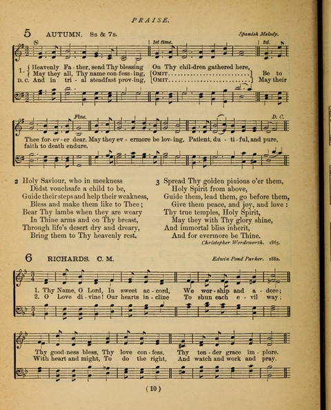 Songs of Praise and Prayer: for the Sunday-school and social meeting page 10