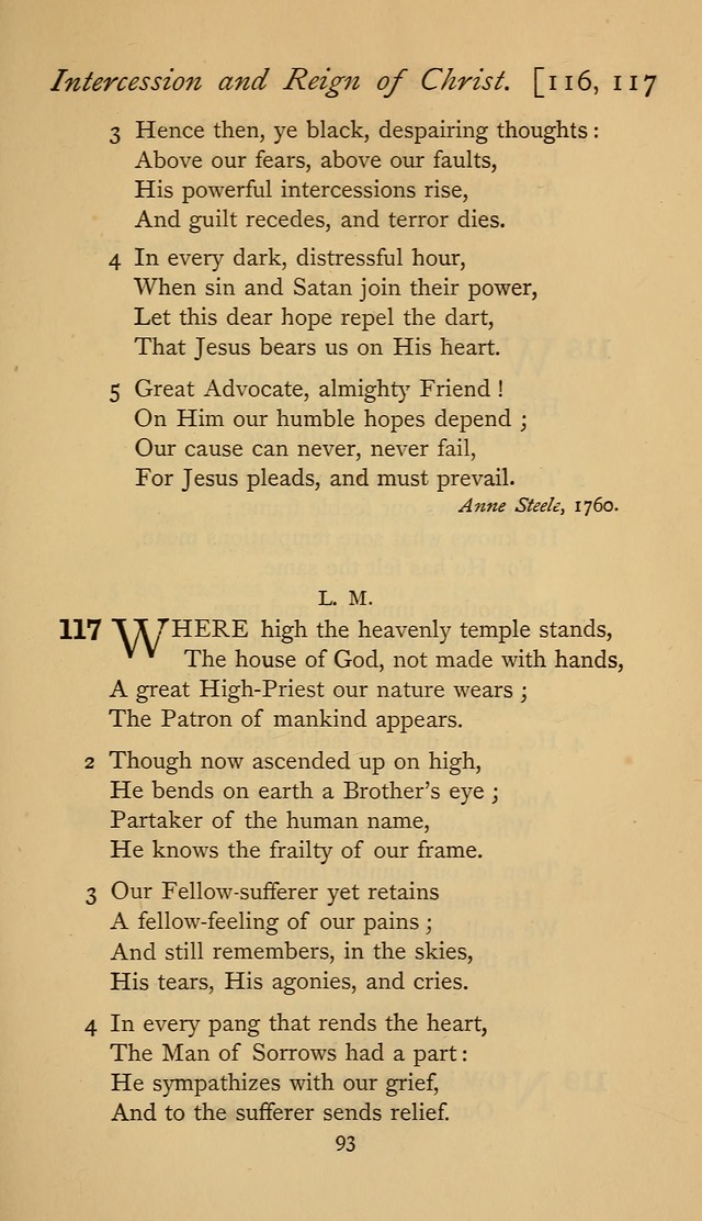 The Sacrifice of Praise. psalms, hymns, and spiritual songs designed for public worship and private devotion, with notes on the origin of hymns. page 93