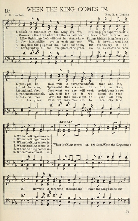 Songs of Victory: for evangelistic meetings, conferences, the home circle, and Christian worship. Along with a selection of choruses page 19