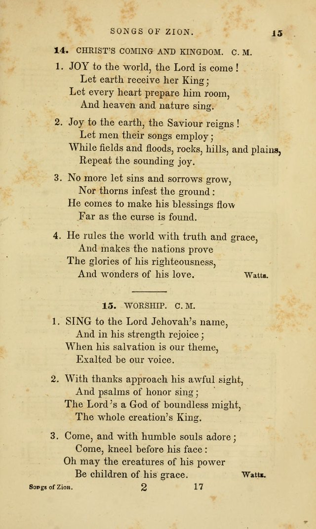 Songs of Zion: a manual of the best and most popular hymns and tunes, for social and private devotion page 24