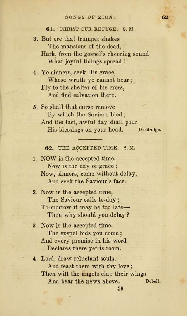Songs of Zion: a manual of the best and most popular hymns and tunes, for social and private devotion page 66