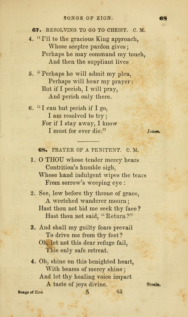 Songs of Zion: a manual of the best and most popular hymns and tunes, for social and private devotion page 72