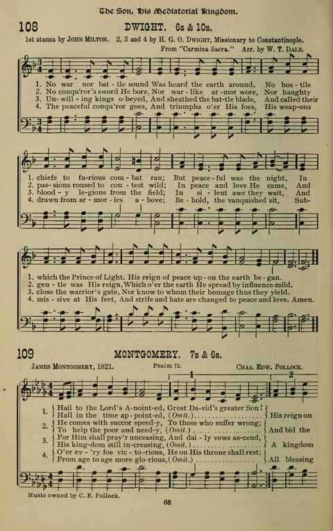 The Songs of Zion: the new official hymnal of the Cumberland Presbyterian Church page 66