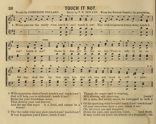 Temperance Chimes: comprising a great variety of new music, glees, songs, and hymns, designed for the use of temperance meeting and organizations, glee clubs, bands of hope, and the home circle page 26
