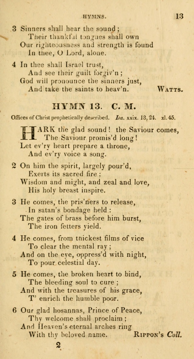 The Universalist Hymn-Book: a new collection of psalms and hymns, for the use of Universalist Societies (Stereotype ed.) page 13
