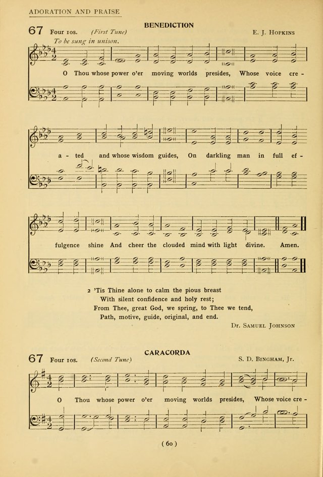 University Hymns: with tunes arranged for men