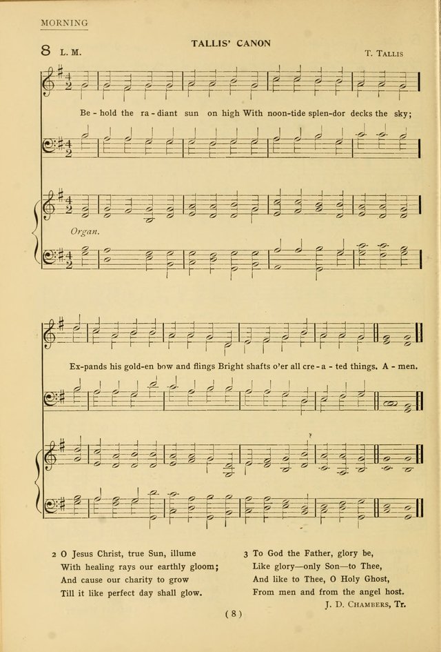 University Hymns: with tunes arranged for men