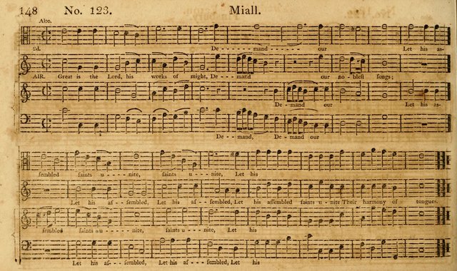 The Vocal Companion: containing a concise introduction to the practice of music, and a set of tunes of various metres, arranged progressively for the use of learners page 148