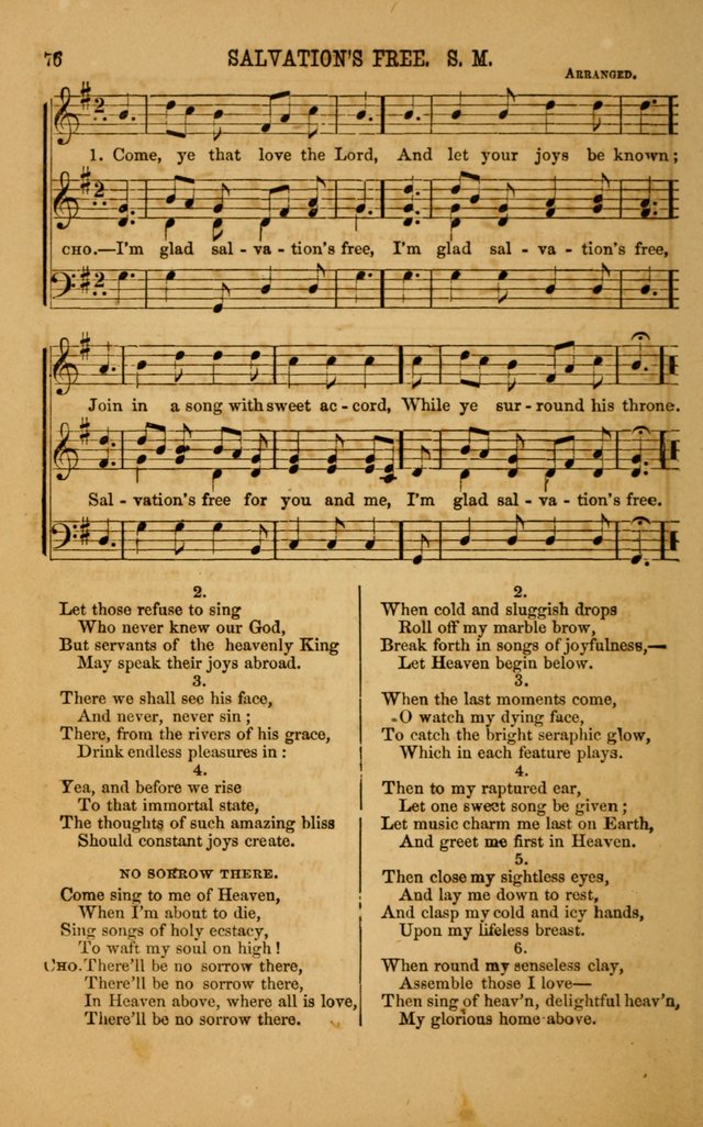 Vestry Chimes: a choice collection of sacred music, adapted to all occasions of social and family worship page 76