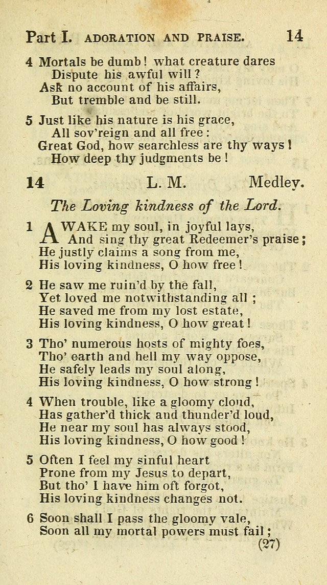 The Virginia Selection of Psalms and Hymns and Spiritual Songs: from the most approved authors; adapted to the various occasions of public and social meetings (New Ed. Enl. and Imp.) page 27