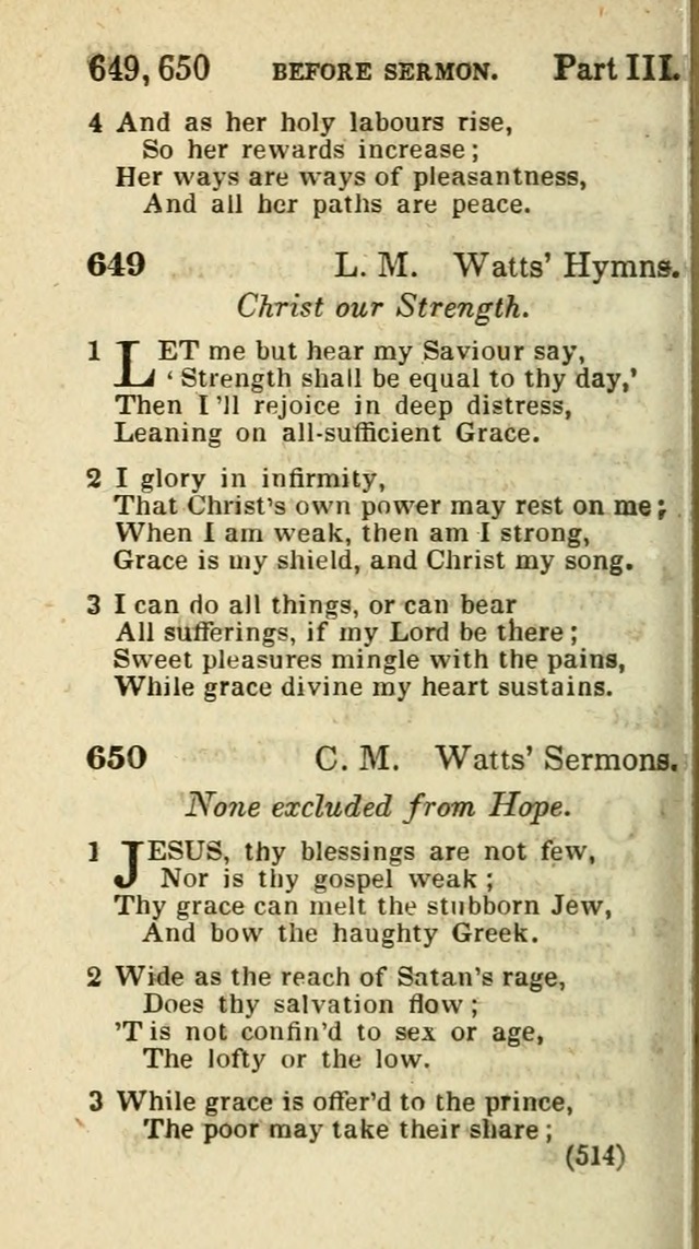The Virginia Selection of Psalms and Hymns and Spiritual Songs: from the most approved authors; adapted to the various occasions of public and social meetings (New Ed. Enl. and Imp.) page 516