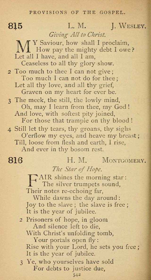 The Voice of Praise: a collection of hymns for the use of the Methodist Church page 542