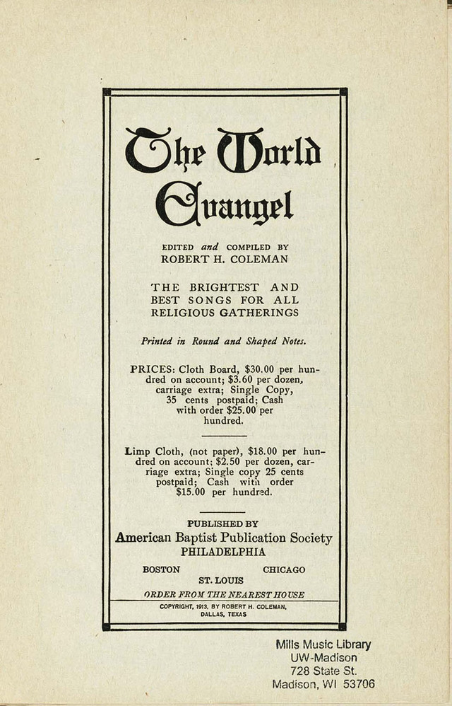 The World Evangel page iv