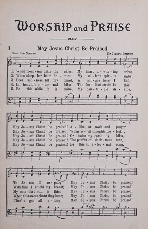 Worship and Praise: for the Church and Sunday School page 1
