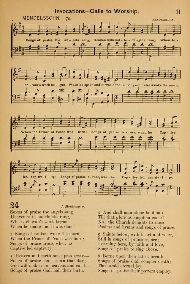 Worship in Song: a selection of hymns and tunes for the Service of the Sanctuary  page 11