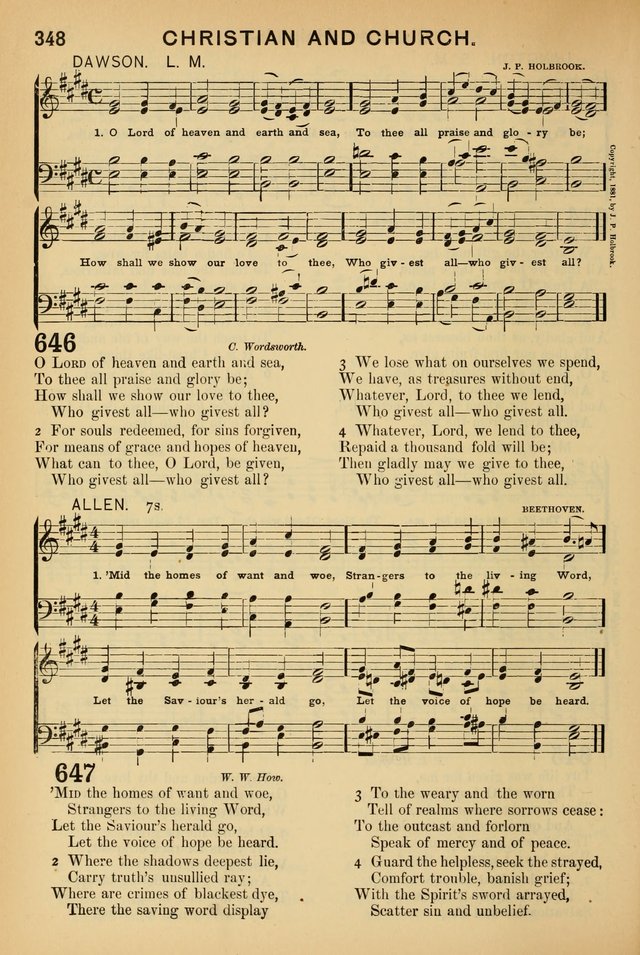 Worship in Song: a selection of hymns and tunes for the Service of the Sanctuary  page 348