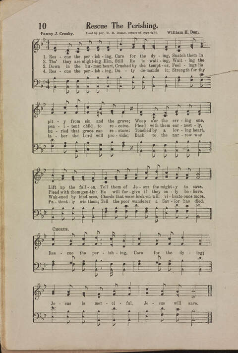 Wonderful Songs: A Collection of Familiar Hymns Designed for Evangelistic Work, For Use in Tents, Etc. page 10