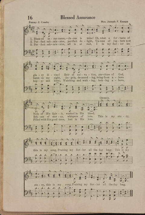 Wonderful Songs: A Collection of Familiar Hymns Designed for Evangelistic Work, For Use in Tents, Etc. page 16