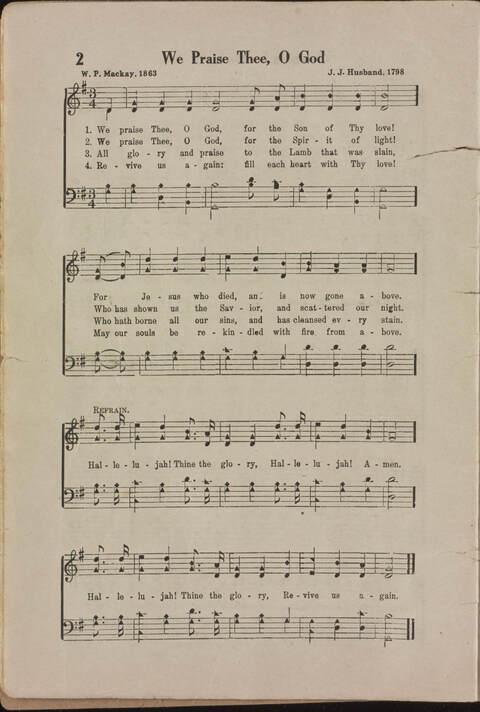 Wonderful Songs: A Collection of Familiar Hymns Designed for Evangelistic Work, For Use in Tents, Etc. page 2