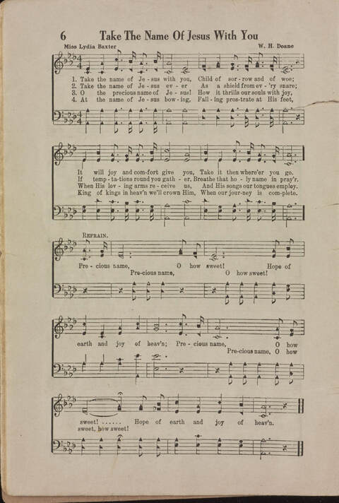 Wonderful Songs: A Collection of Familiar Hymns Designed for Evangelistic Work, For Use in Tents, Etc. page 6