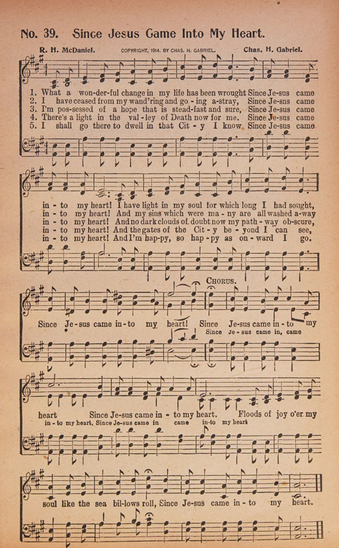World Wide Revival Songs: for the Church, Sunday School and Evangelistic Meetings page 39