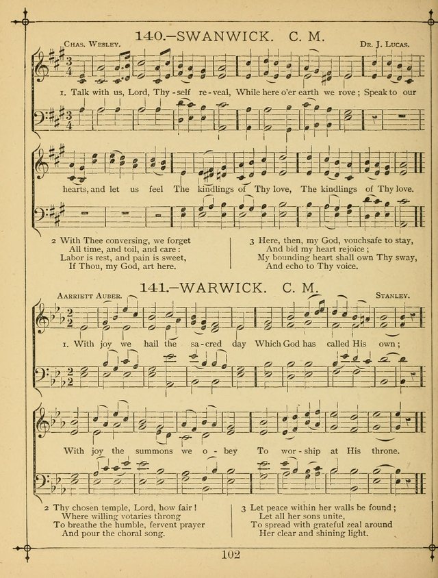 The Wreath of Gems: or strictly favorite songs and tunes for the Sunday School, and for general use in public and social worship page 102
