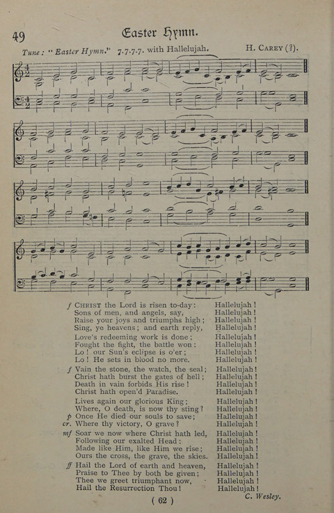 The Y.M.C.A. Hymnal: specially compiled for the use of men page 62