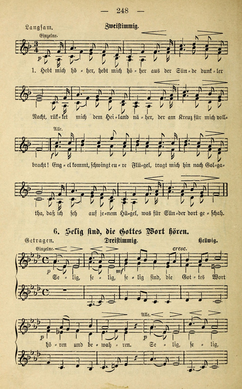 Zwei- und dreistimmige geistliche Lieder und Choräle: zum Gebrauch der Schwestern des Stuttgarter Diakonissenhauses, der Jungfrauen- und ähnlicher Vereine (2. Auflage) page 248
