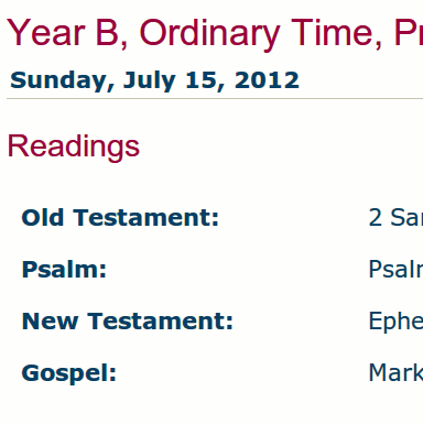 Lectionary Week